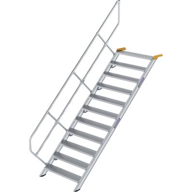 Günzburger Steigtechnik Treppe 45° Stufenbreite 1.000 mm 11 Stufen Aluminium geriffel