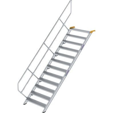 Günzburger Steigtechnik Treppe 45° Stufenbreite 1.000 mm 12 Stufen Aluminium geriffel