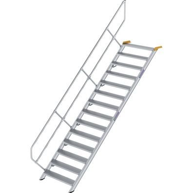 Günzburger Steigtechnik Treppe 45° Stufenbreite 1.000 mm 14 Stufen Aluminium geriffel