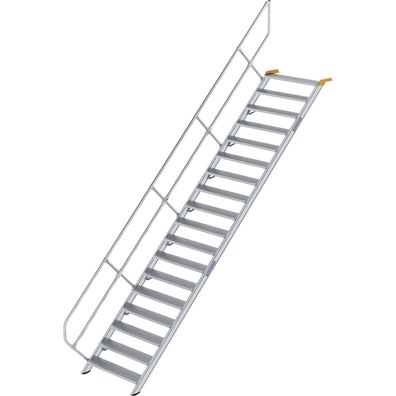 Günzburger Steigtechnik Treppe 45° Stufenbreite 1.000 mm 18 Stufen Aluminium geriffel