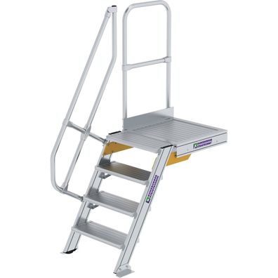 Günzburger Steigtechnik Treppe mit Plattform 60° Stufenbreite 600 mm 4 Stufen Alumini