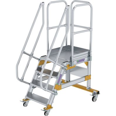 Günzburger Steigtechnik Plattformtreppe 60° fahrbar Stufenbreite 0,6 m 4 Stufen - 600