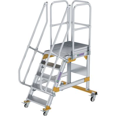 Günzburger Steigtechnik Plattformtreppe 60° fahrbar Stufenbreite 0,6 m 5 Stufen - 600