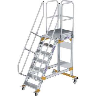 Günzburger Steigtechnik Plattformtreppe 60° fahrbar Stufenbreite 0,6 m 7 Stufen - 600