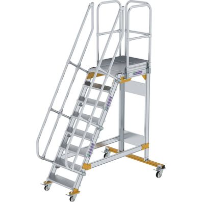 Günzburger Steigtechnik Plattformtreppe 60° fahrbar Stufenbreite 0,6 m 8 Stufen - 600