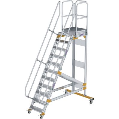 Günzburger Steigtechnik Plattformtreppe 60° fahrbar Stufenbreite 0,6 m 11 Stufen - 60