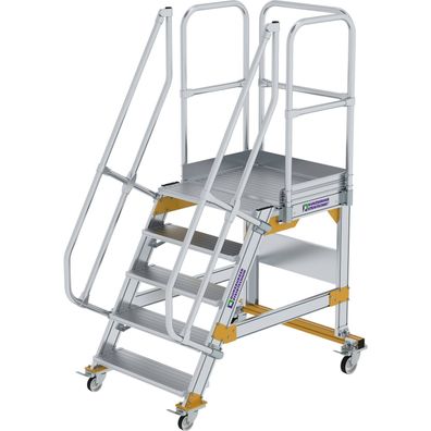 Günzburger Steigtechnik Plattformtreppe 60° fahrbar Stufenbreite 0,8 m 5 Stufen - 600