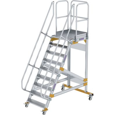 Günzburger Steigtechnik Plattformtreppe 60° fahrbar Stufenbreite 0,8 m 9 Stufen - 600