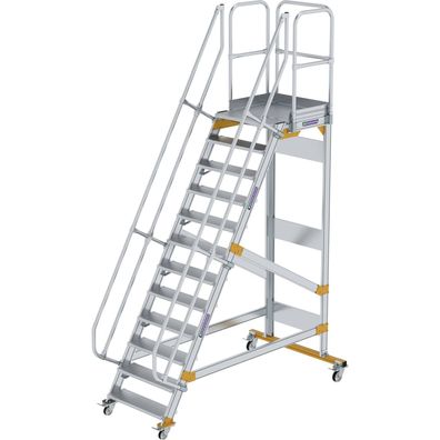 Günzburger Steigtechnik Plattformtreppe 60° fahrbar Stufenbreite 0,8 m 12 Stufen - 60