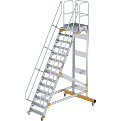 Günzburger Steigtechnik Plattformtreppe 60° fahrbar Stufenbreite 0,8 m 14 Stufen - 60