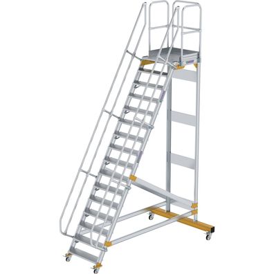 Günzburger Steigtechnik Plattformtreppe 60° fahrbar Stufenbreite 0,8 m 16 Stufen - 60