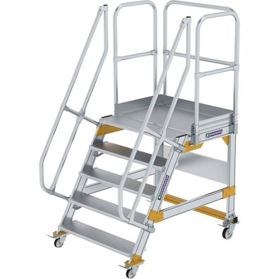 Günzburger Steigtechnik Plattformtreppe 60° fahrbar Stufenbreite 1 m 5 Stufen - 60074