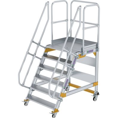 Günzburger Steigtechnik Plattformtreppe 60° fahrbar Stufenbreite 1 m 6 Stufen - 60074