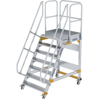 Günzburger Steigtechnik Plattformtreppe 60° fahrbar Stufenbreite 1 m 7 Stufen - 60074