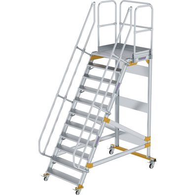 Günzburger Steigtechnik Plattformtreppe 60° fahrbar Stufenbreite 1 m 11 Stufen - 6007