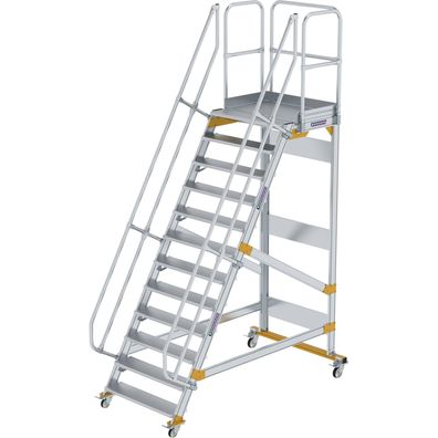 Günzburger Steigtechnik Plattformtreppe 60° fahrbar Stufenbreite 1 m 12 Stufen - 6007