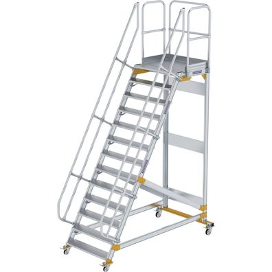 Günzburger Steigtechnik Plattformtreppe 60° fahrbar Stufenbreite 1 m 13 Stufen - 6007