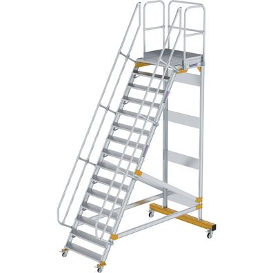 Günzburger Steigtechnik Plattformtreppe 60° fahrbar Stufenbreite 1 m 15 Stufen - 6007