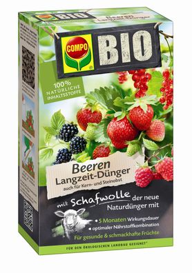 COMPO BIO Beeren Langzeit-Dünger mit Schafwolle, 2 kg