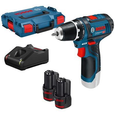 Bosch Akku-Bohrschrauber GSR 12V-15 / 2x 2,0 Ah Akku + Ladegerät in L-Boxx