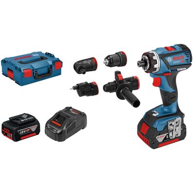 Bosch Akku-Bohrschrauber GSR 18V-60 FC mit 4 Aufsätzen 18 V / 2x 5,0 Ah Akk