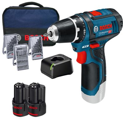 Bosch Akku-Bohrschrauber GSR 12V-15 / 2x 3,0 Ah Akku + Ladegerät inkl. Bit