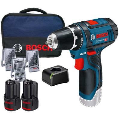 Bosch Akku-Bohrschrauber GSR 12V-15 / 2x 2,0 Ah Akku + Ladegerät inkl. Bit