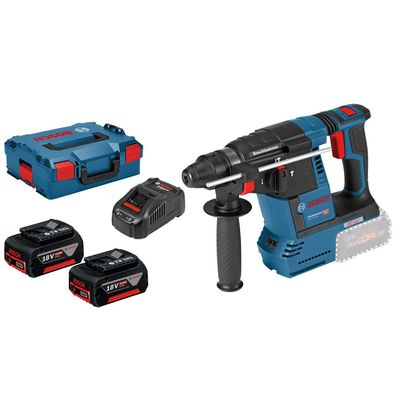 Bosch Akku-Bohrhammer GBH 18V-26 mit SDS plus / 2x 5,0 Ah Akku + Ladegerät in L-Boxx