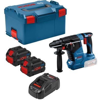 Bosch Akku-Bohrhammer GBH 18V-24 C / 2x 8,0 Ah ProCORE + GAL 1880 CV in L-B