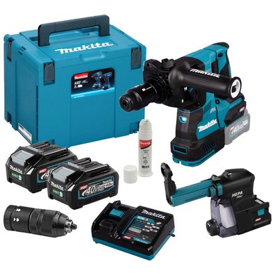 Makita HR004GM202 Akku-Kombihammer SDS-PLUS 40V max. / 2x 4,0 Ah Akku + Ladegerät ink