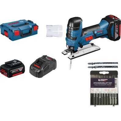 Bosch Akku-Stichsäge GST 18V-LI S / 2x 5,0 Ah Akku + Ladegerät inkl. Stichsägeblatt-B