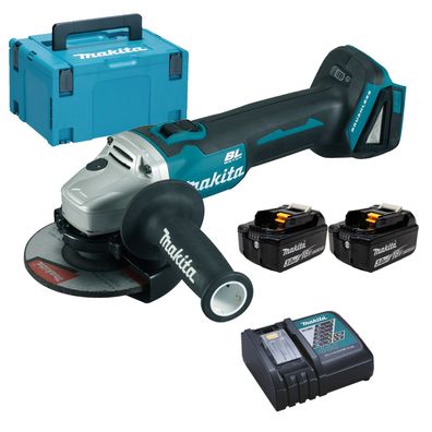 Makita DGA504RFJ Akku-Winkelschleifer Ø 125 mm 18 V / 2x 3,0 Ah Akku + Ladegerät im M