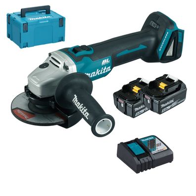 Makita DGA504RTJ Akku-Winkelschleifer Ø 125 mm 18 V / 2x 5,0 Ah Akku + Ladegerät im M