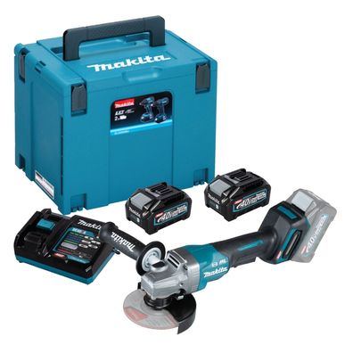 Makita GA013GM201 Akku-Winkelschleifer Ø 125 mm 40 V / 2x 4,0 Ah Akku + Ladegerät im