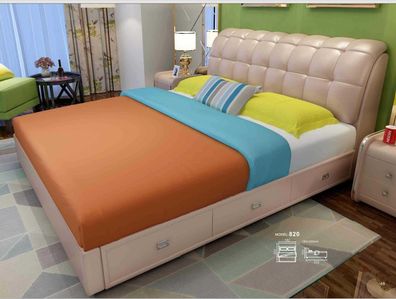 Bett Polster Design Luxus Doppel Hotel Betten Ehe Schlaf Zimmer Leder 180X200Cm