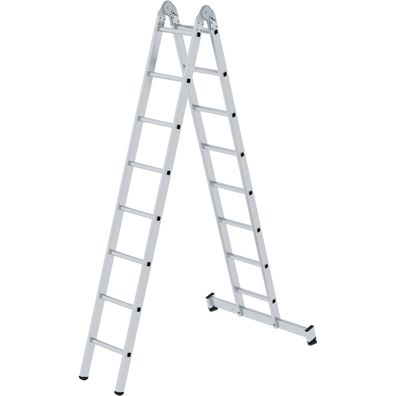 Günzburger Steigtechnik Klappleiter 2tlg. mit nivello-Traverse 2 x 8 Sprossen - 03221