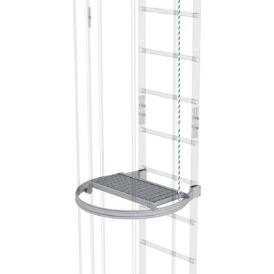 Günzburger Steigtechnik Zwischenplattform klappbar 600 x 300 mm Aluminium eloxiert