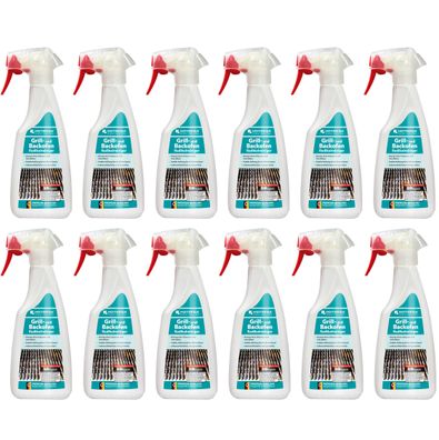 12 x HOTREGA® Grill- und Backofen-Radikalreiniger, 500 ml Flachsprühflasche