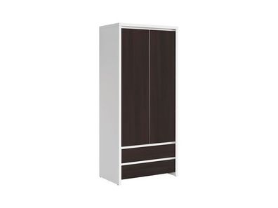 SchiebetürenschrankKaspian - Kleiderschrank - Schrank - Weiß + Wenge Dekor