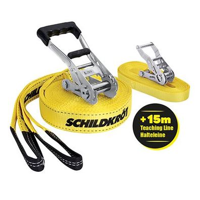 Schildkröt® Slackline 15m | Hilfsline für Anfänger inklusive Kinder Erwachsene