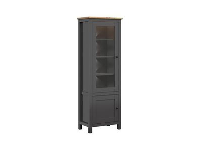 BLACK RED WHITE Vitrinenschrank Hesen | Standvitrine | 44 x 71 x 203 cm, Braun