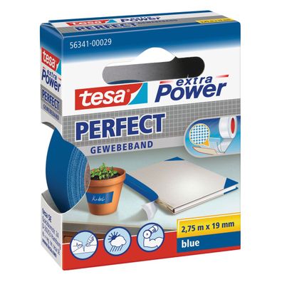 Tesa extra Power Gewebeband wasserfest bärenstarke Klebewirkung blau