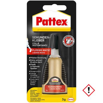 Pattex Sekundenkleber Matic Lösemittelfrei Klebt sofort Tube 3g