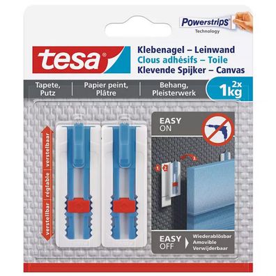 tesa Klebenagel für Tapeten und Putz Haltekraft 1 Kg 2 Nägel 3 Stripes