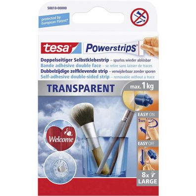 tesa Powerstrips Large Transparent Selstklebestreifen Inhalt 8 Stück