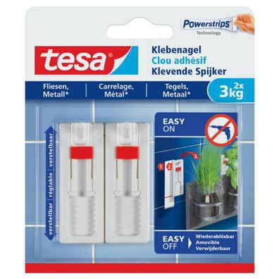 tesa Powerstrips Klebenagel verstellbar für Fliesen und Metall