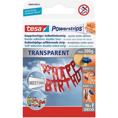 tesa Powerstrips Deco transparent UV Beständig haltekraft max 0,2 kg