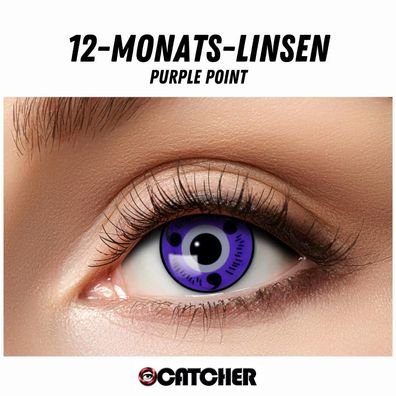 12 Monatslinsen Purple Point Lila Schwarz Motivlinse