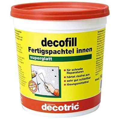 Decotric Decofill Fertigspachtel innen für Wand und Decke 1000g