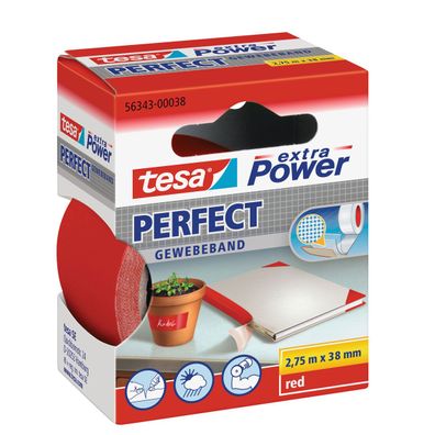 Tesa extra Power Gewebeband wasserfest und extrem reißfest rot